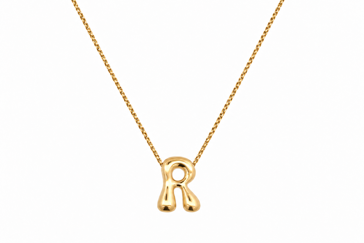 Sola Gold Initial Letter Necklace - R
