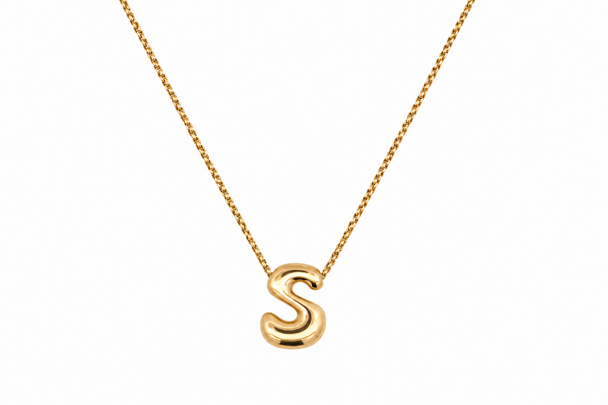 Sola Gold Initial Letter Necklace - S