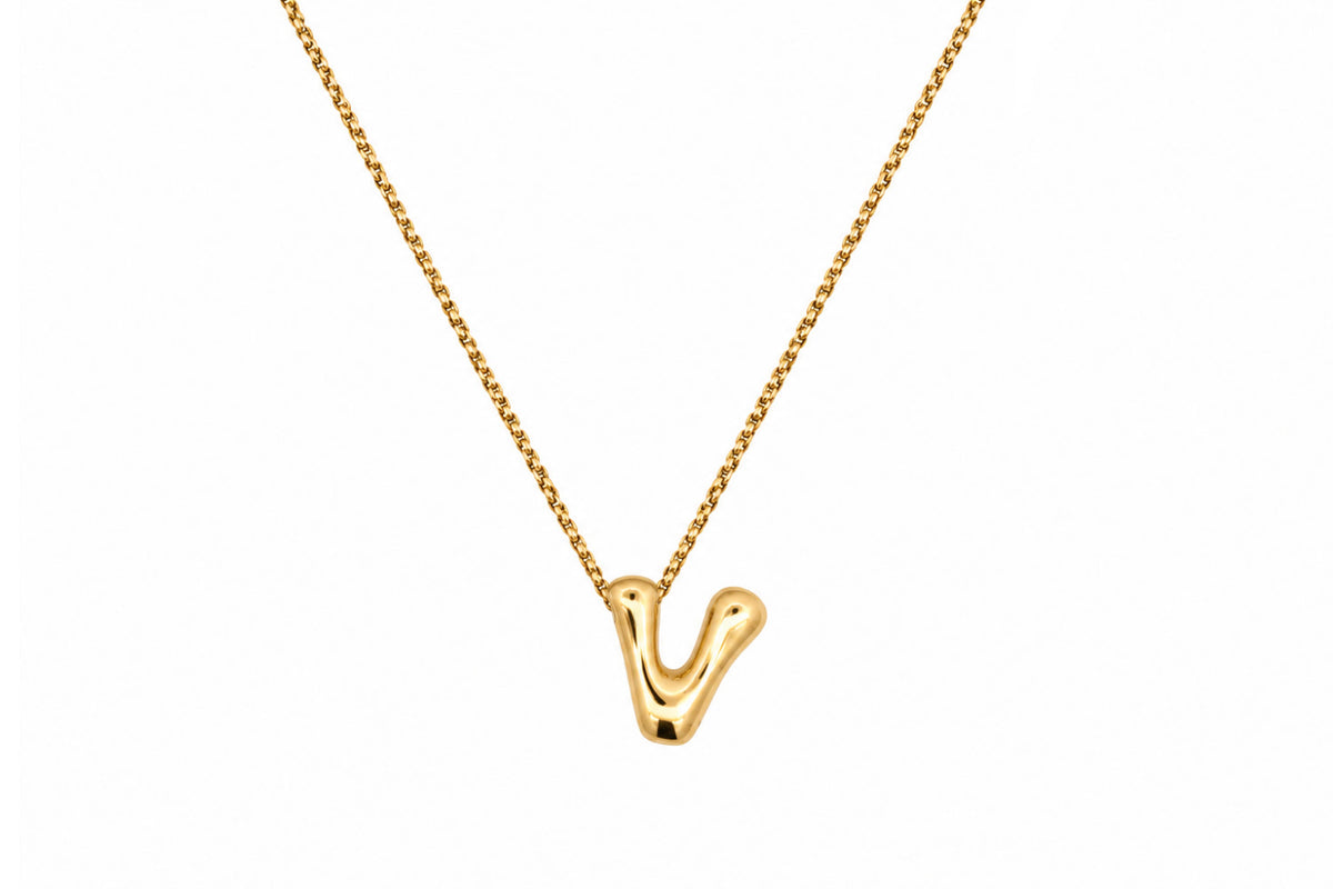 Sola Gold Initial Letter Necklace - V