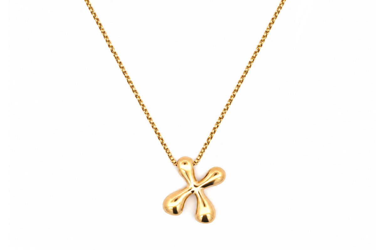 Sola Gold Initial Letter Necklace - X