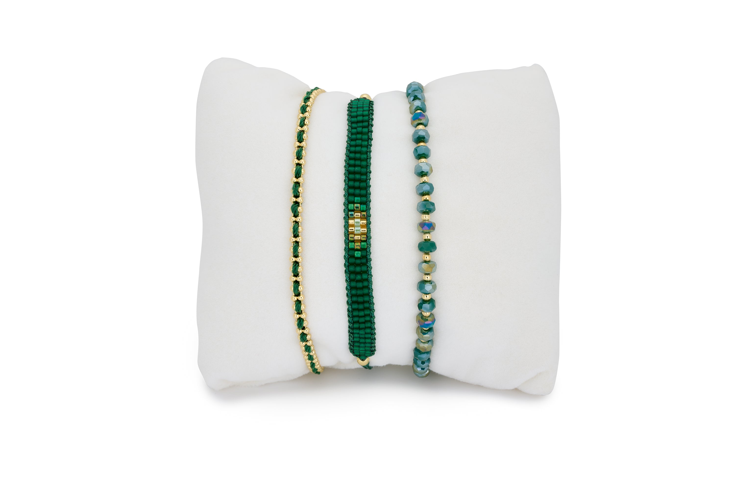 Fidda 3 Layer Green Bracelet Stack #color_green