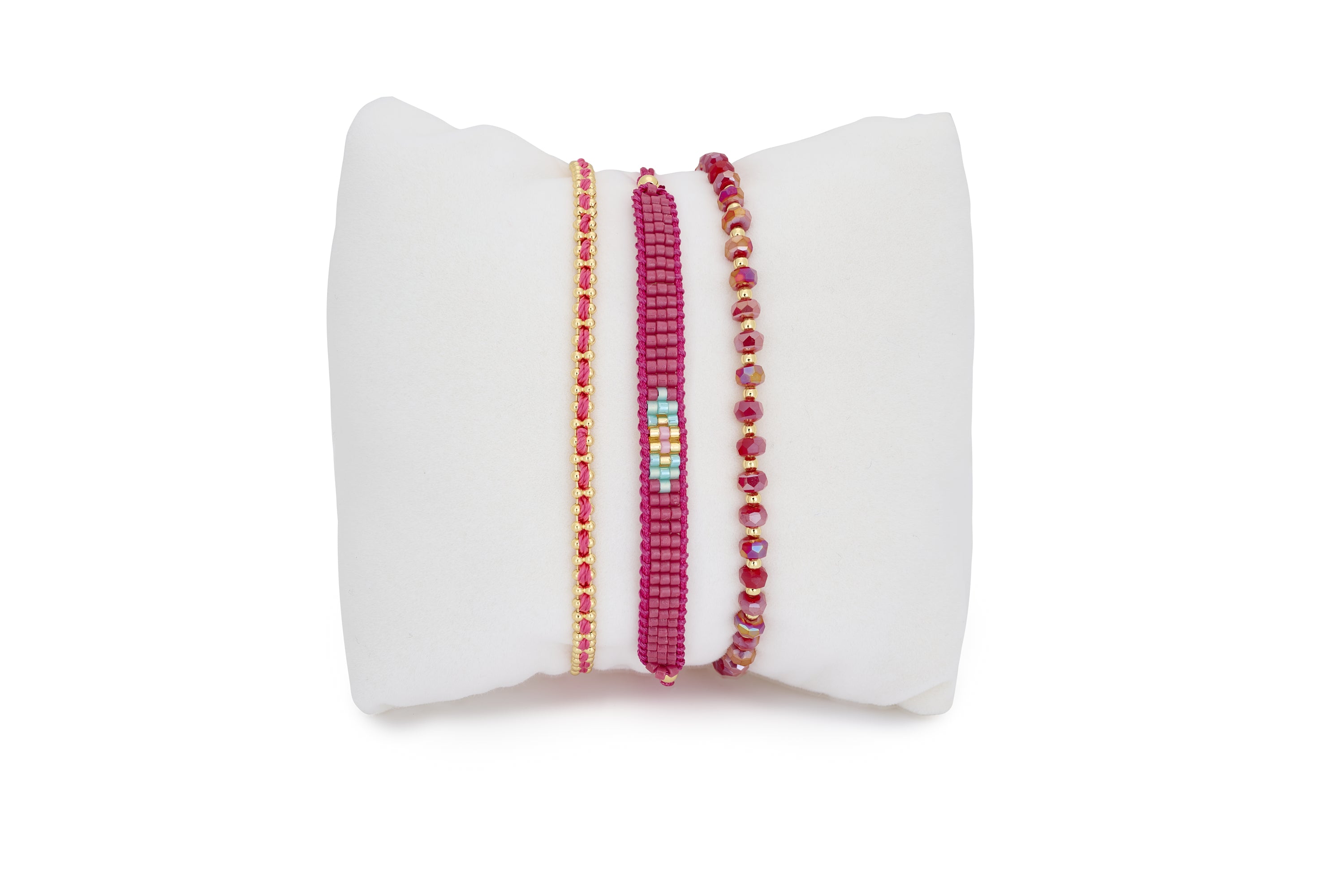 Fidda 3 Layer Pink Bracelet Stack #color_pink