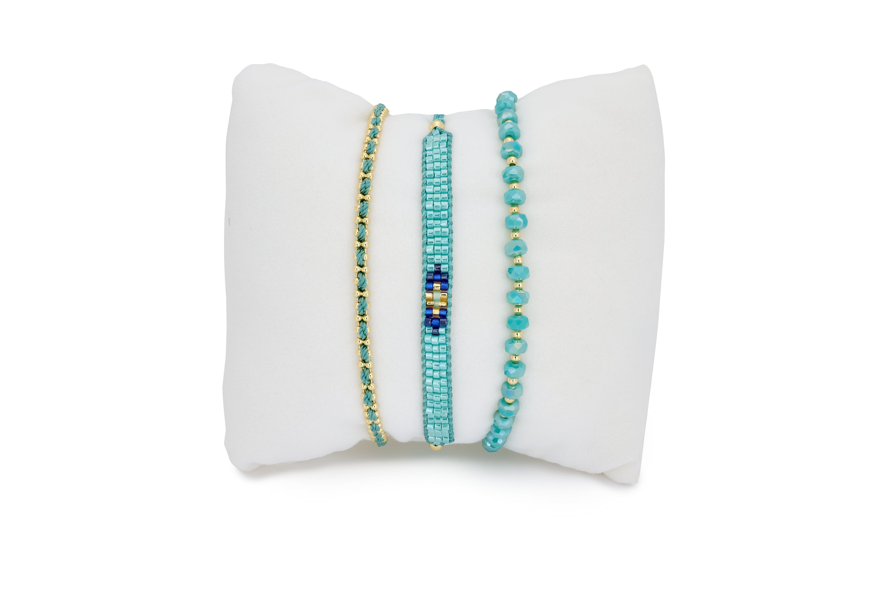 Fidda 3 layer Bracelet Stack #color_turquoise