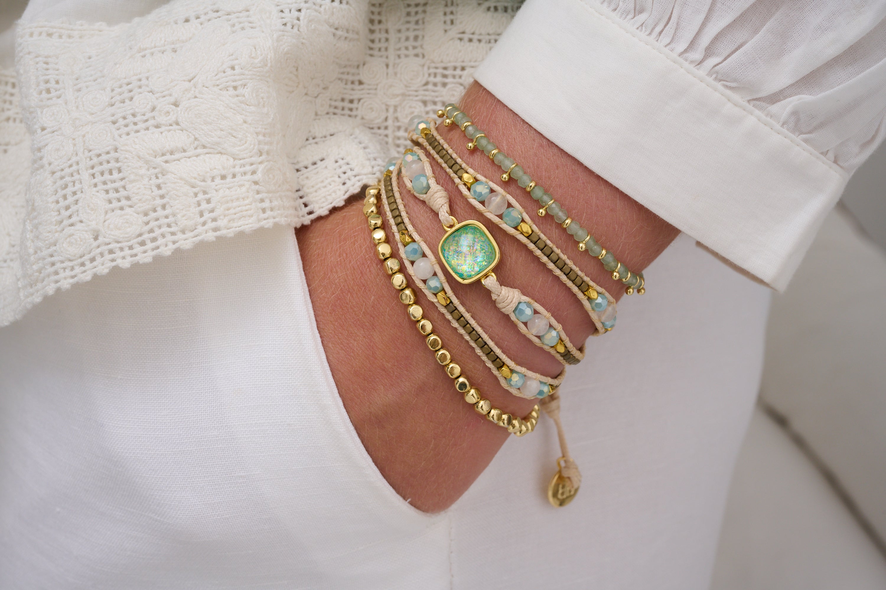 Marella Aqua Bracelet Stack - Boho Betty