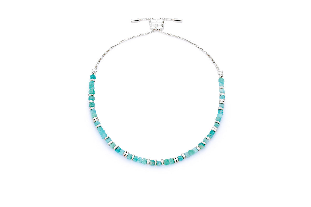 Valentina Beaded Silver & Amazonite Bracelet