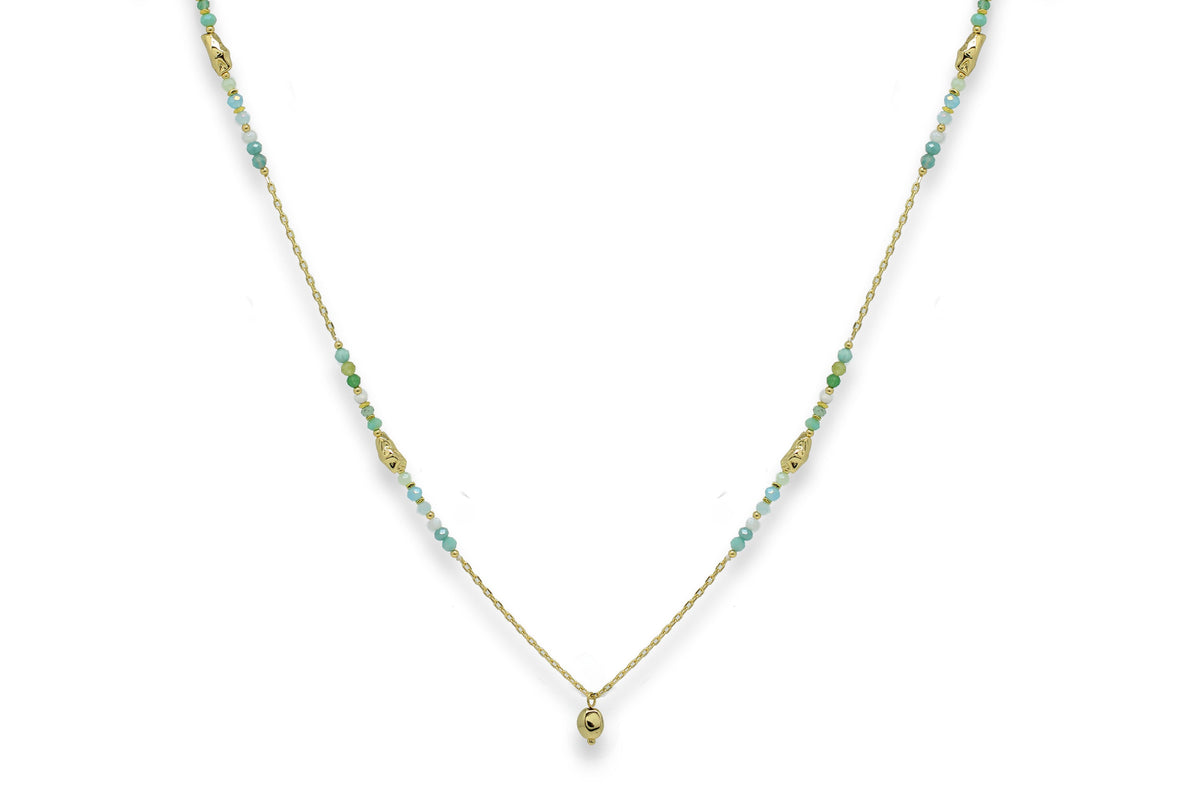 Ziva Aqua Gold Amazonite Pendant Necklace