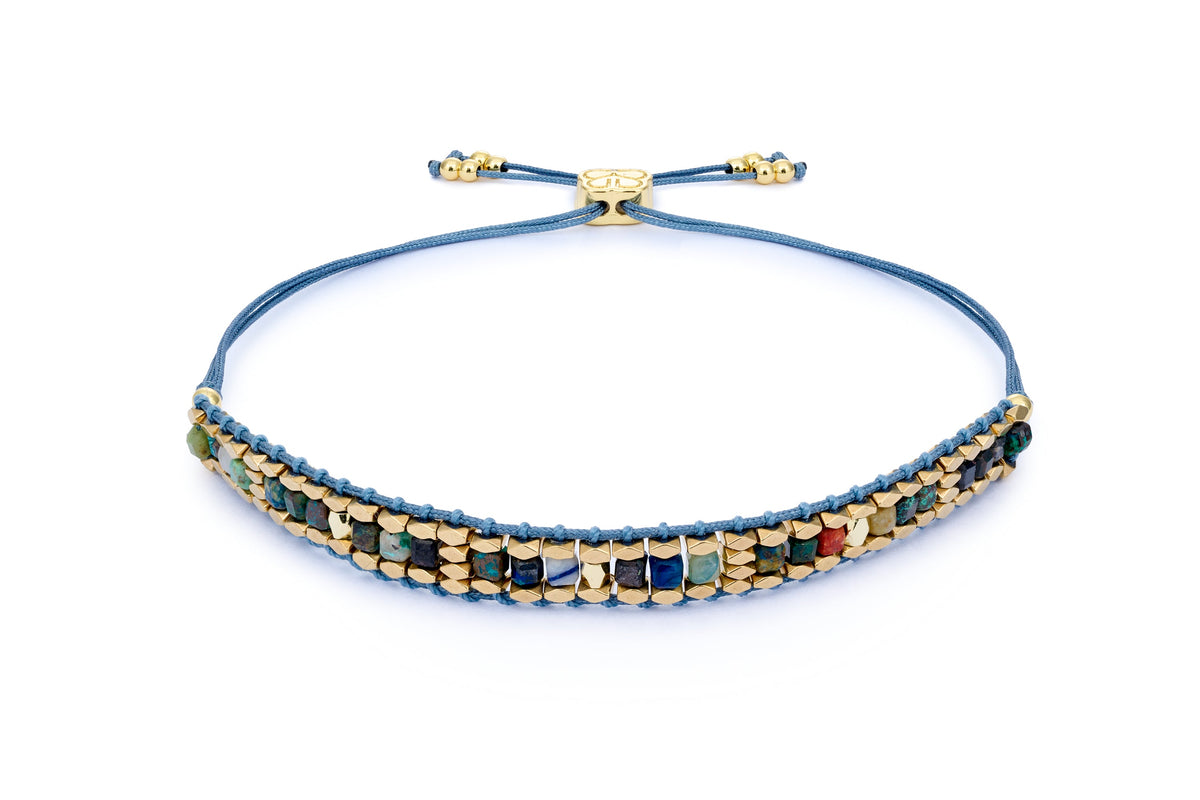 Anastasia Gold & Azurite Gemstone Friendship Bracelet