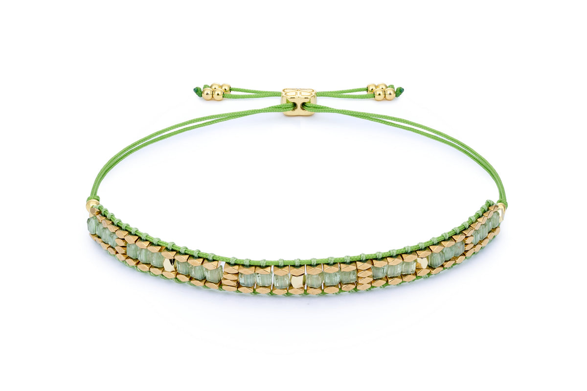 Anastasia Gold & Green Apatite Friendship Bracelet