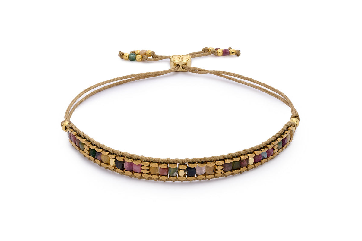 Anastasia Gold & Tourmaline Beaded Bracelet