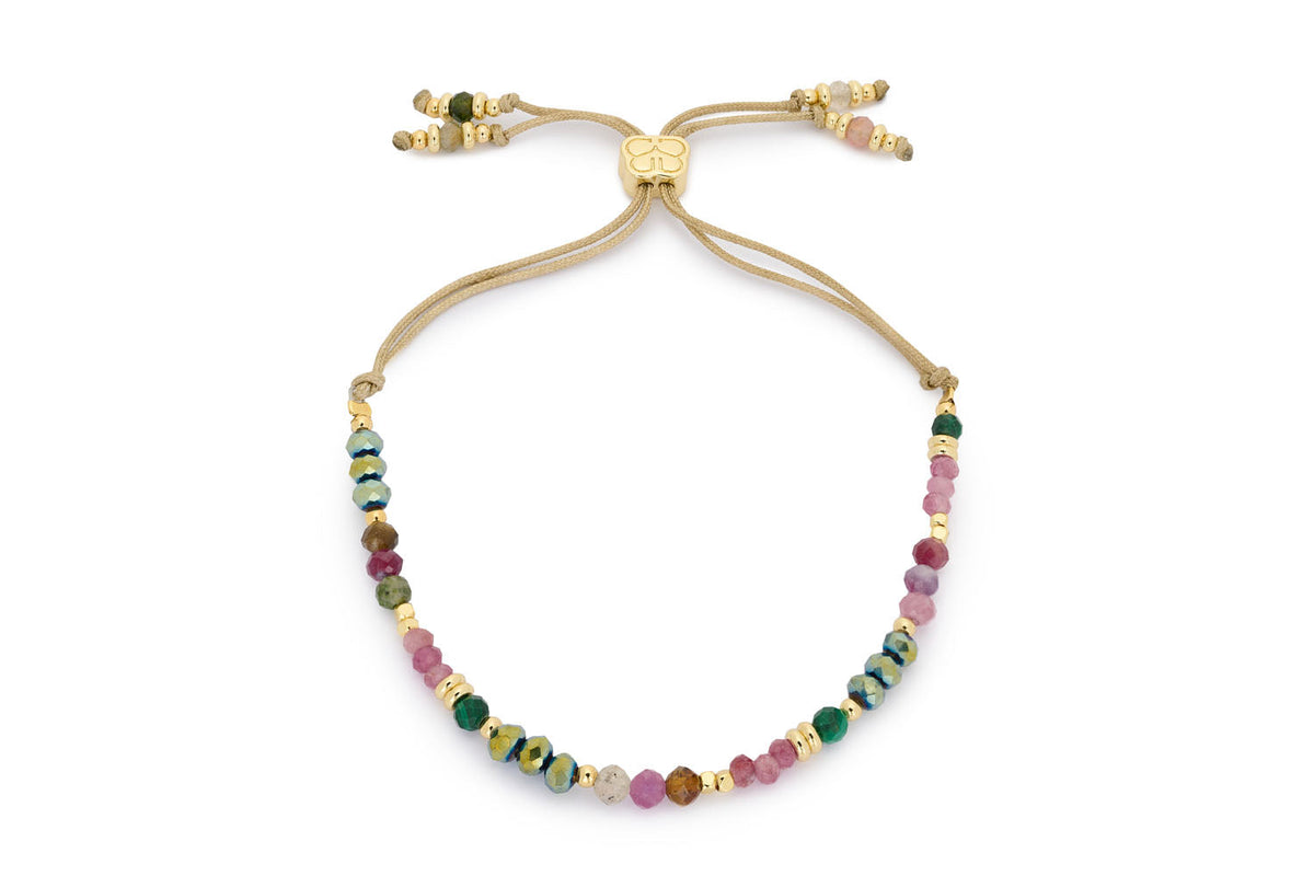 Ardisia Tourmaline & Gold Bead Bracelet