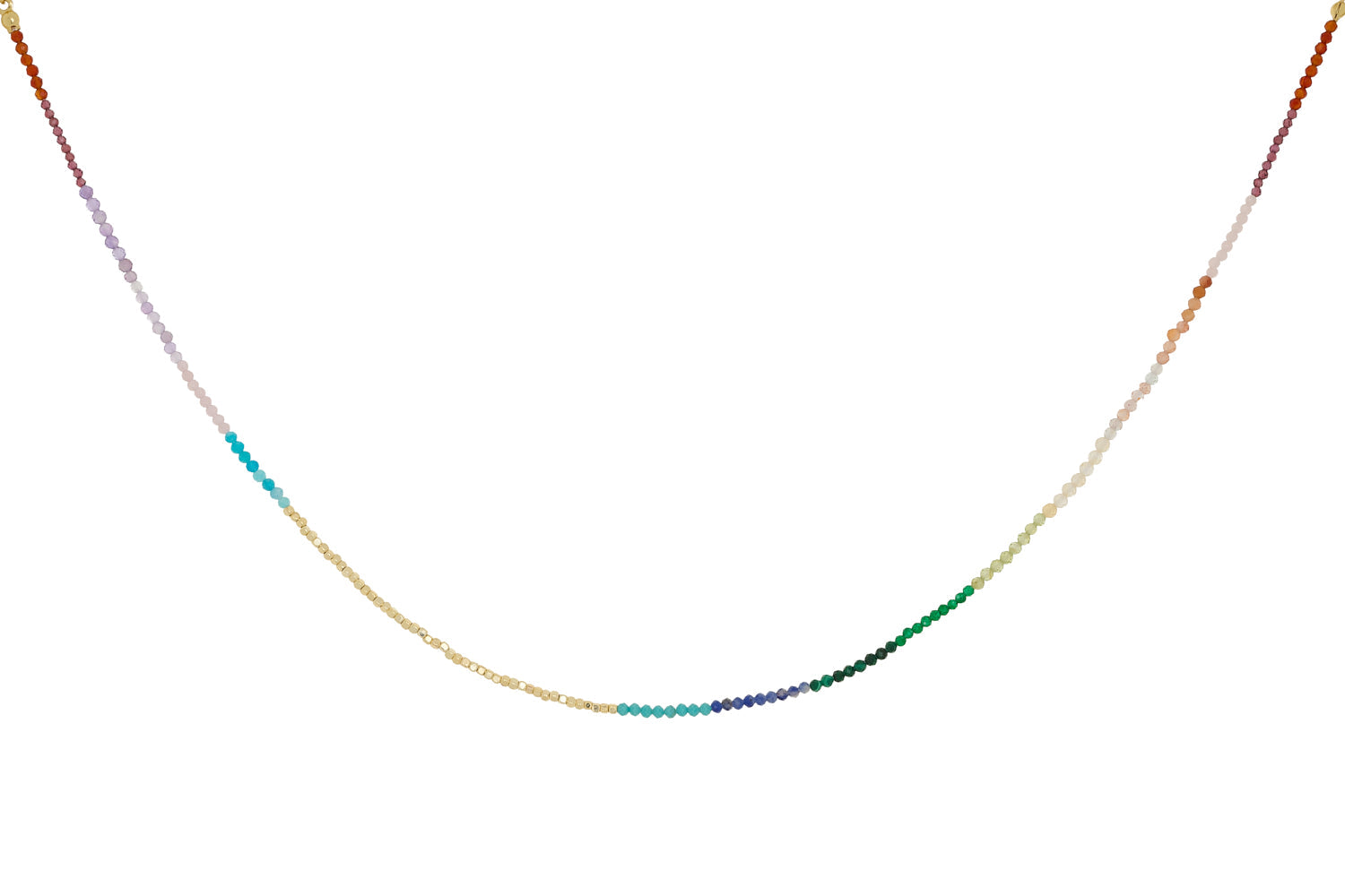 bia rainbow gemstone bead necklace featuring a colourful gemstone design