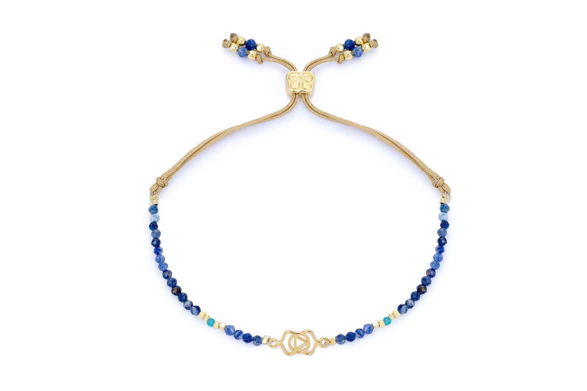 Blue Aventurine, Apatite & Gold Third Eye Chakra Bracelet