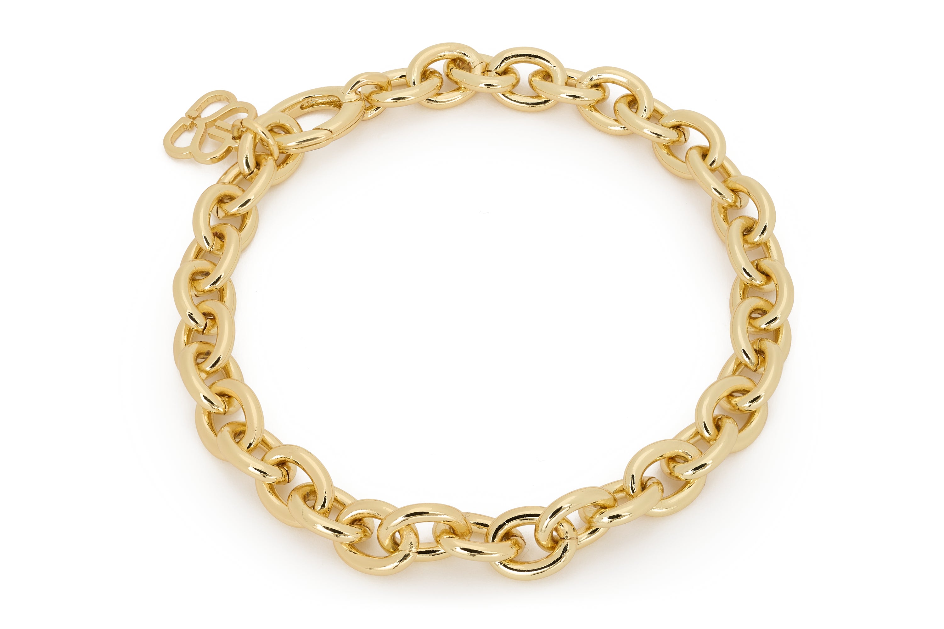 Bold Chunky Chain Bracelet featuring oversized circular links in gold for a bold, timeless look.