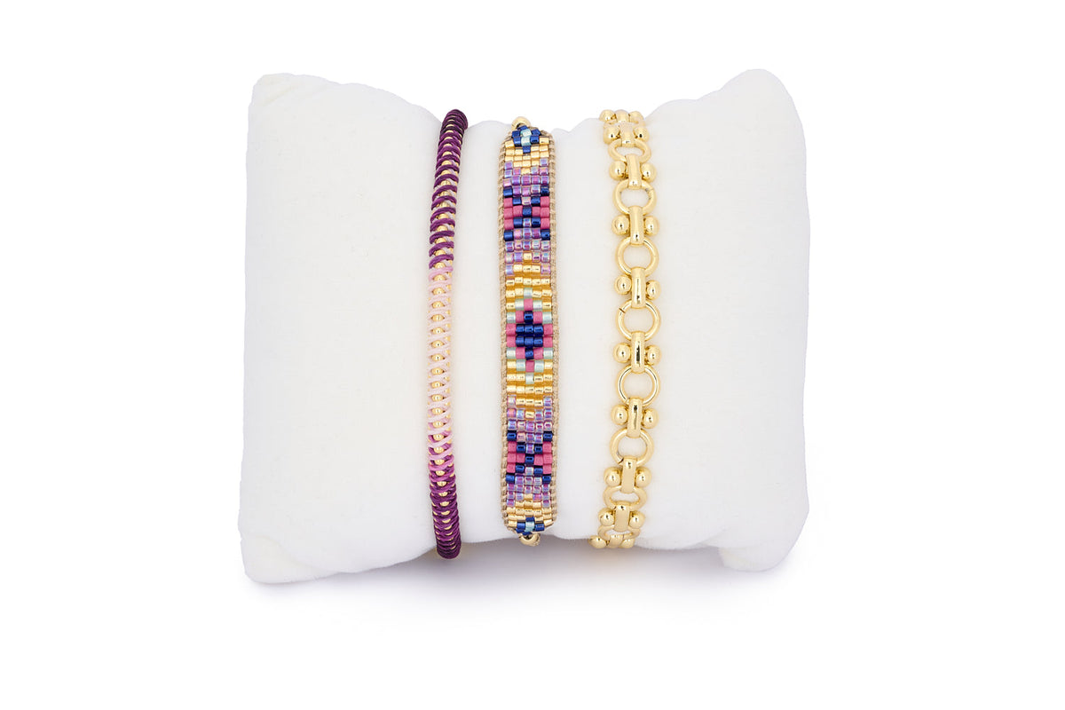 Bora Bora Purple & Gold Stacking Bracelet