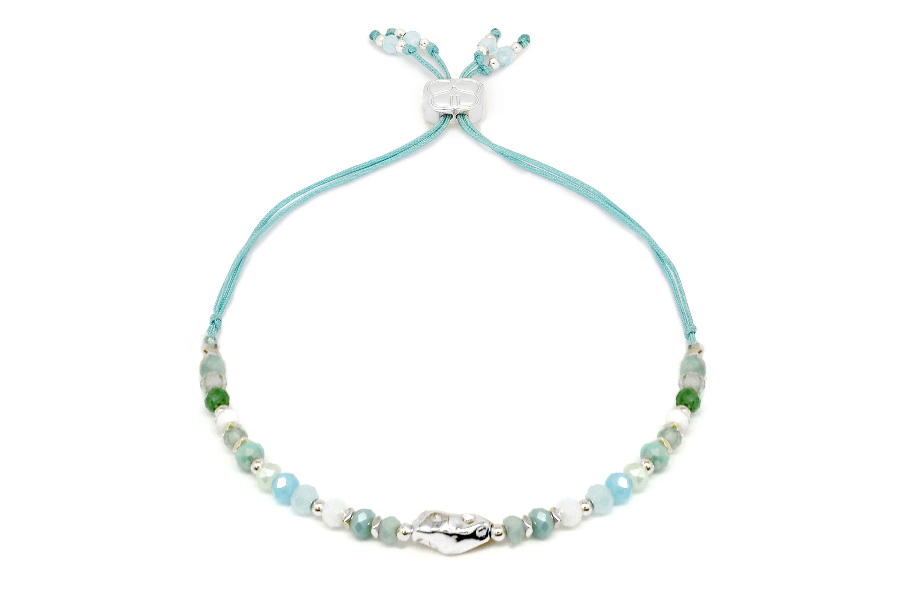 Pip Aqua Silver Bracelet - Boho Betty