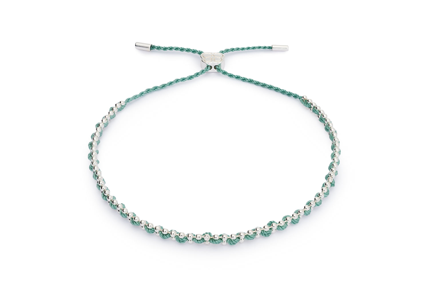 Braid Teal & Silver Braided Friendship Bracelet - waterproof PVD