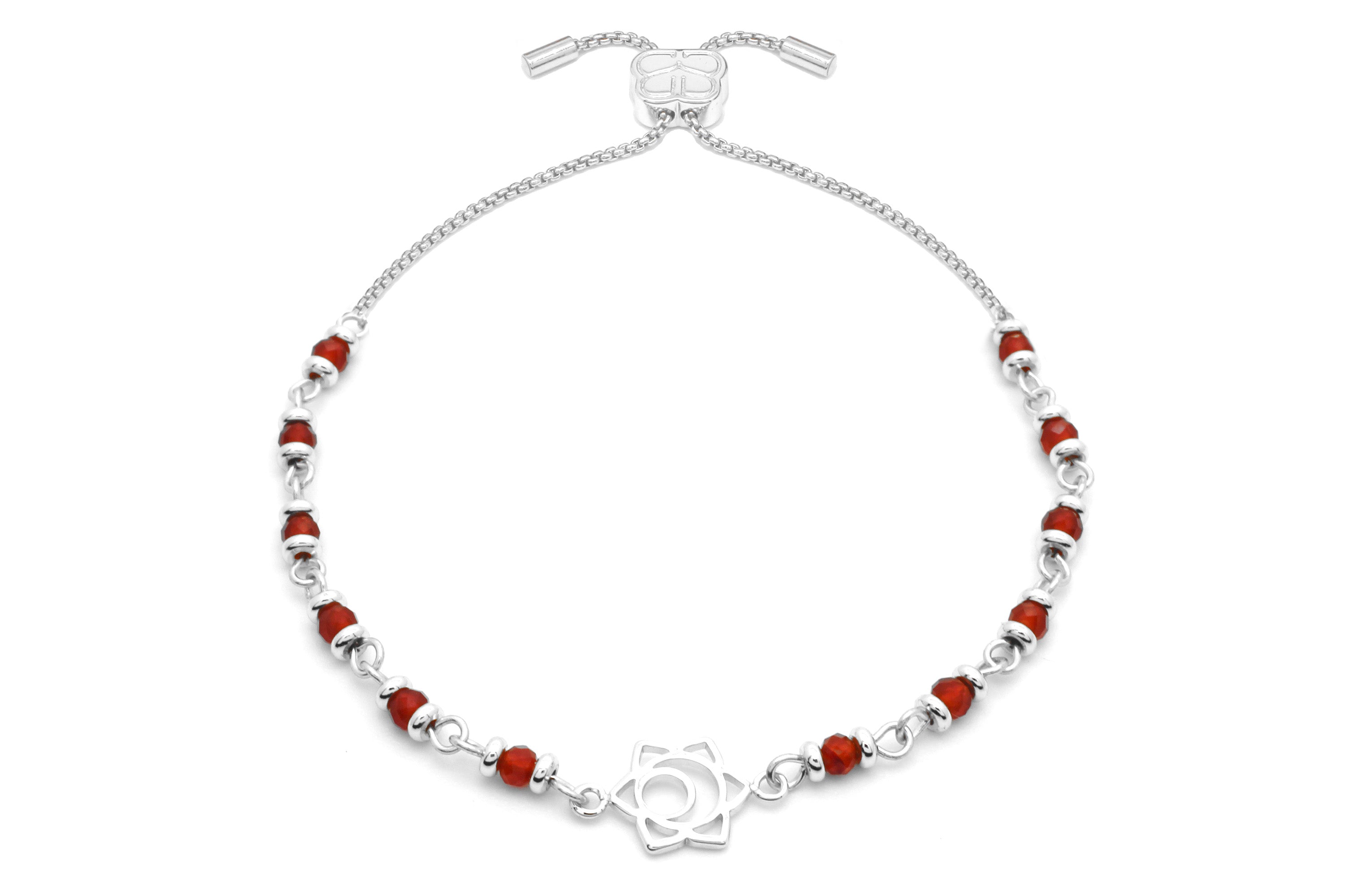 Sacral Chakra Gemstone Bracelet Silver #color_silver