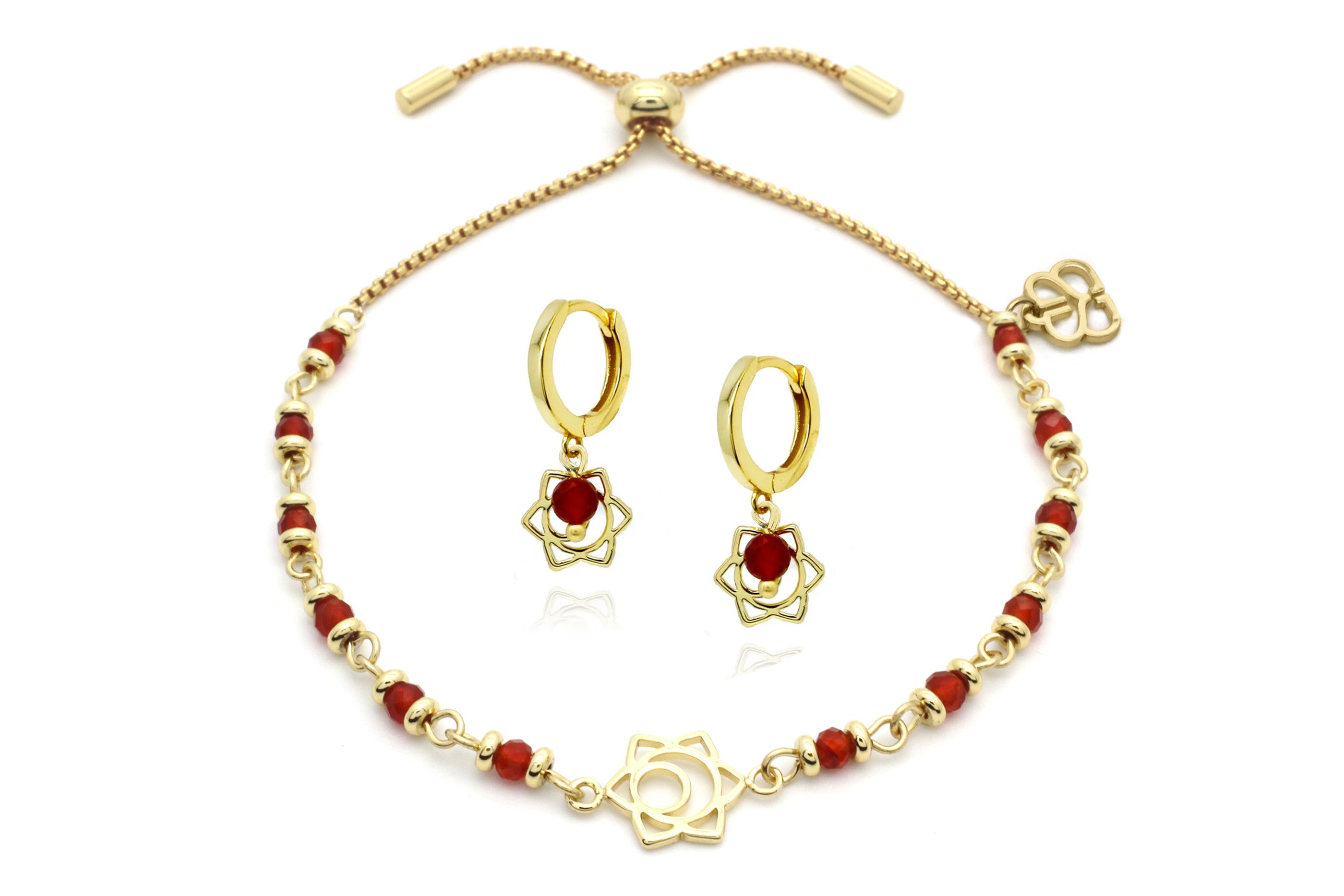chakra-sacral-gold-bracelet-earring-gift-set-#color_carnelian