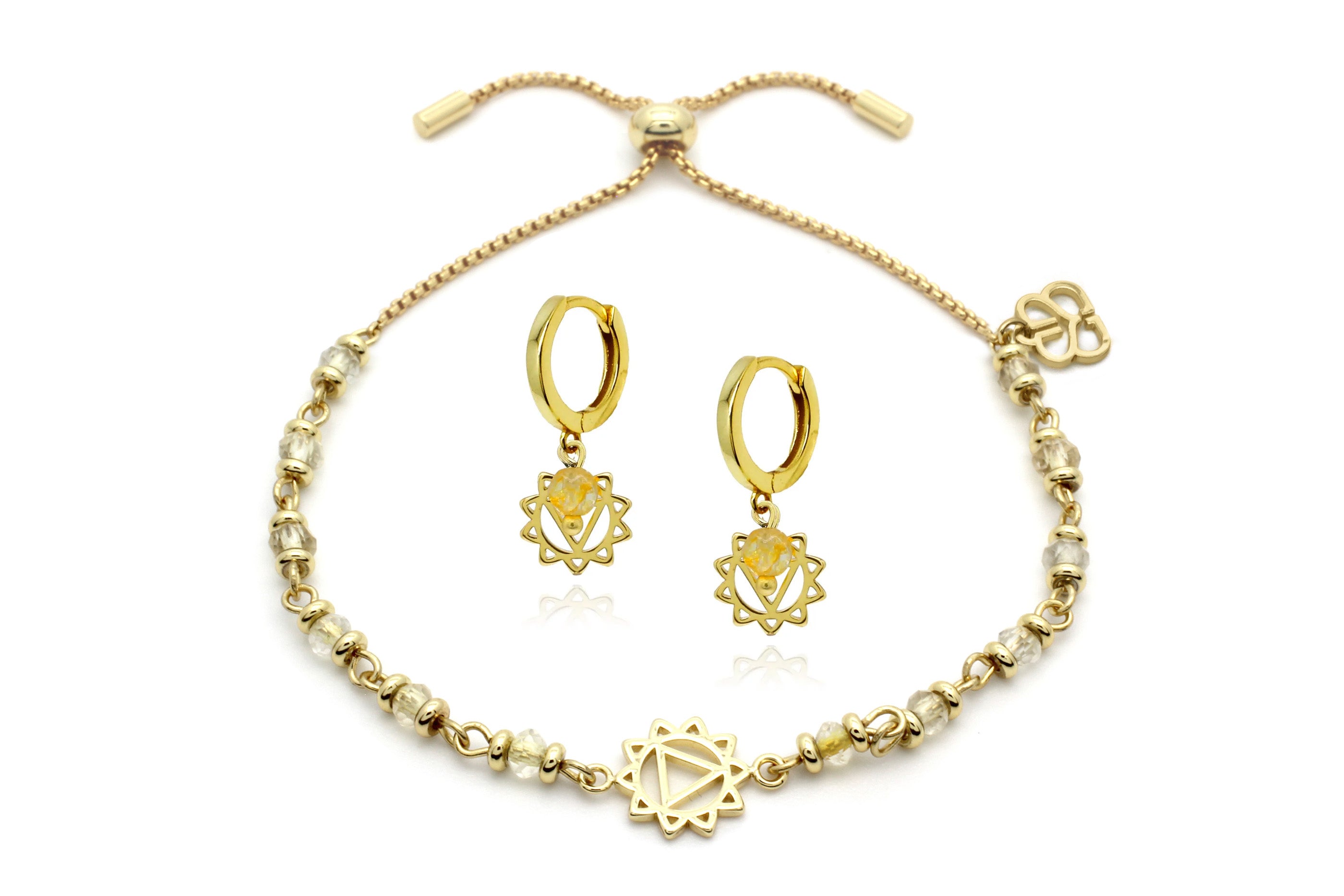 Chakra Gemstone Gold Bracelet & Earring Gift Set - Boho Betty
