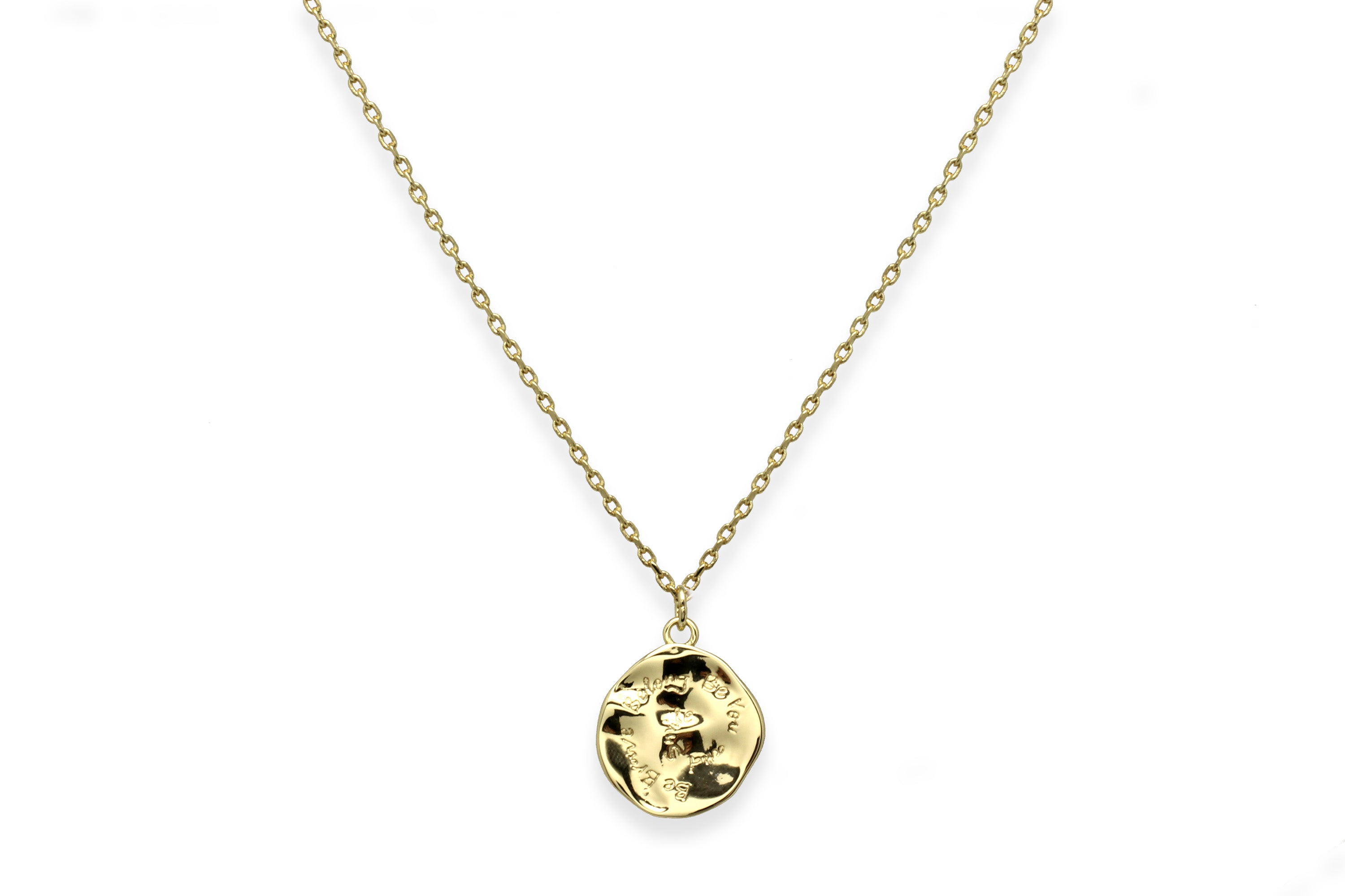 Be You Engraved Silver Pendant Necklace - Boho Betty
