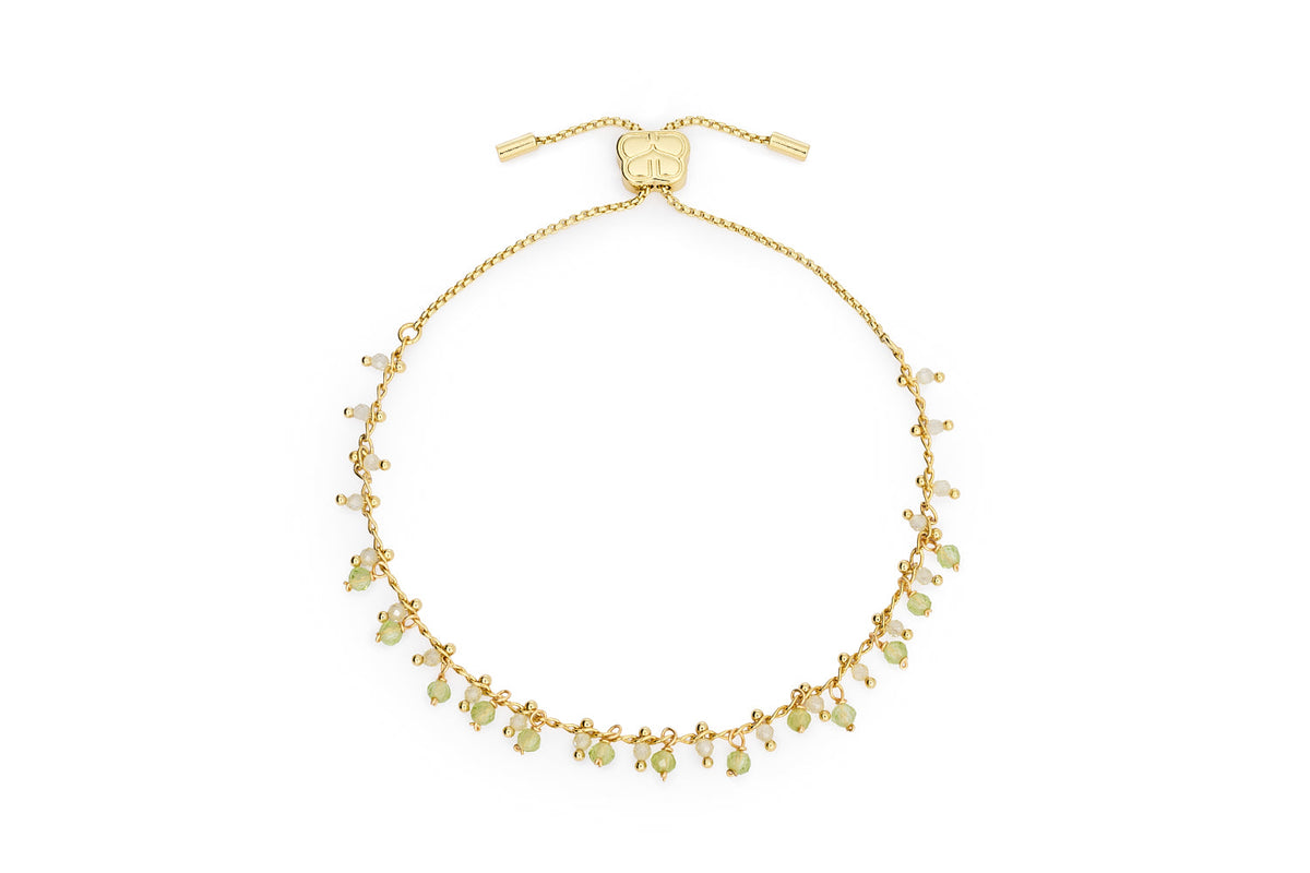 Cicely Gold & Peridot Beaded Bracelet