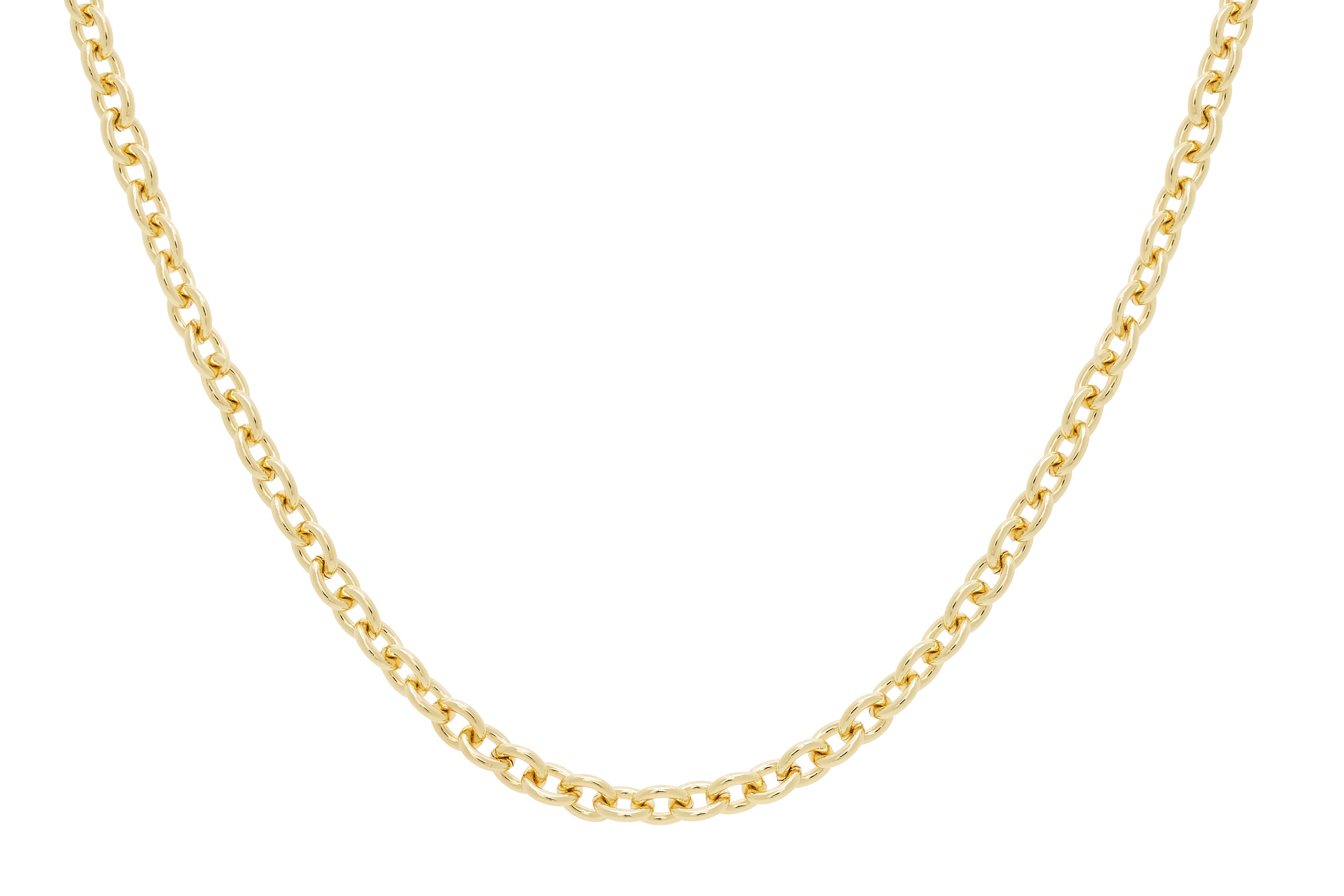 Crisar Chunky Chain Necklace featuring oversized belcher links in radiant gold for a bold and modern look.