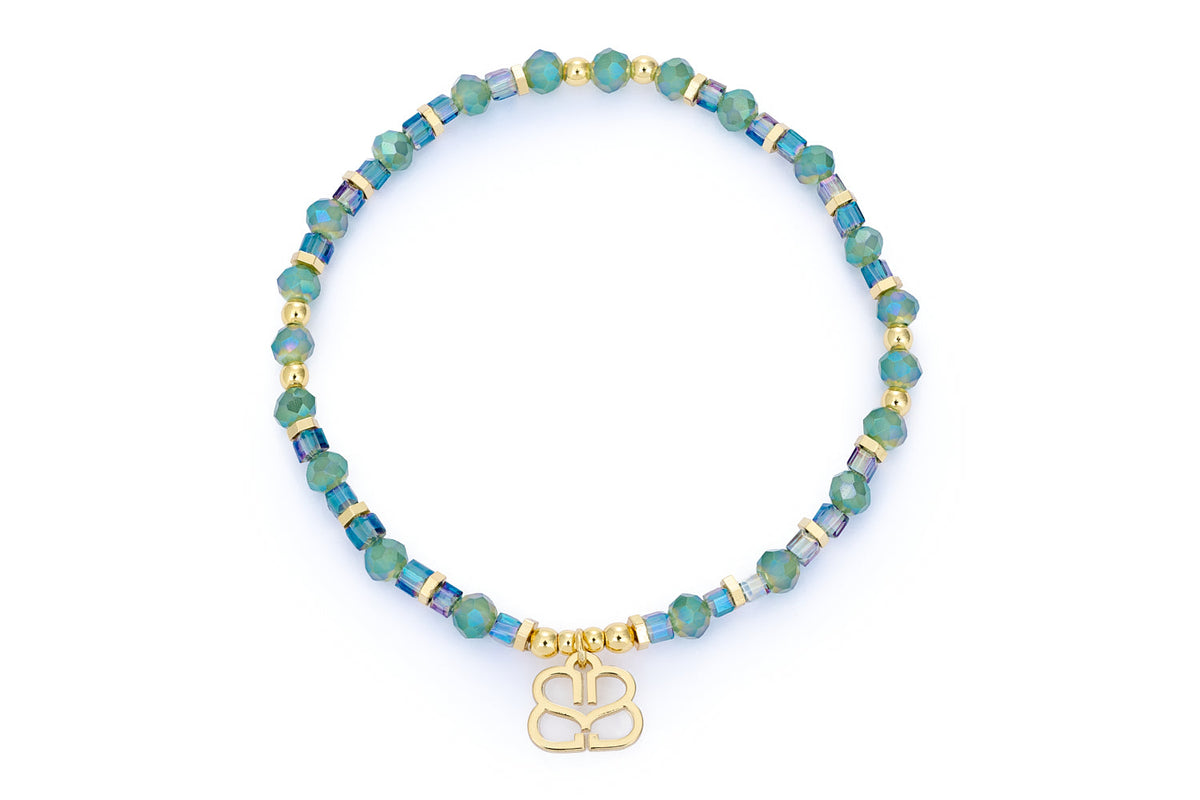 Dawn Gold & Green Crystal Bead Bracelet