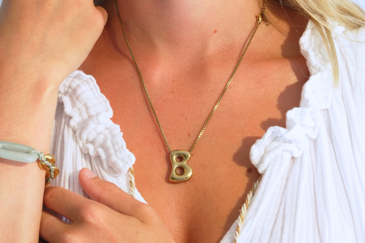 Sola Gold Initial Letter Necklace - B