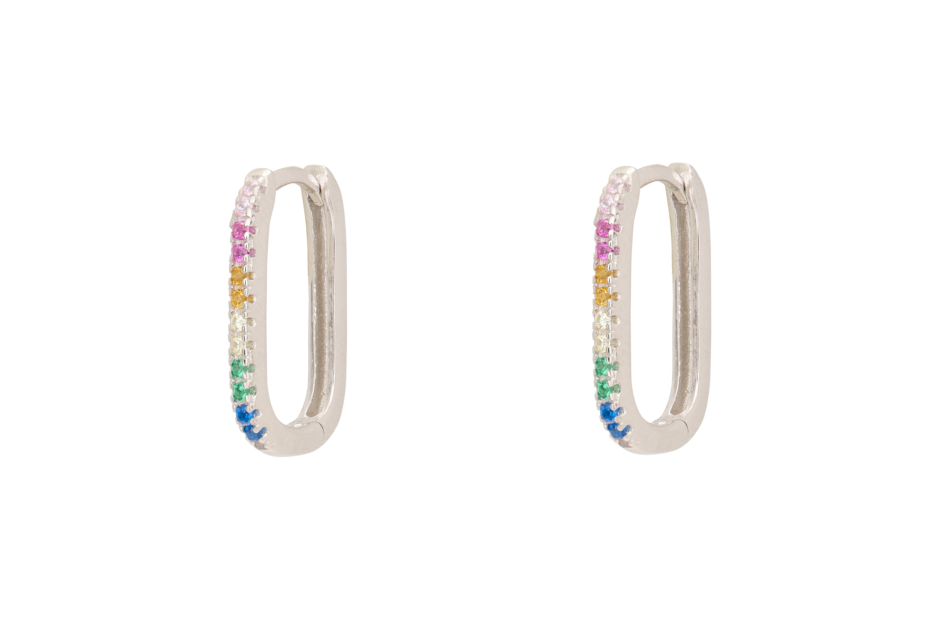 Myers Multicolour Silver Hoop Earrings - Boho Betty