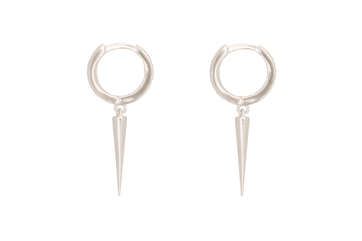 Caplan Silver Spear Sterling Silver Huggies