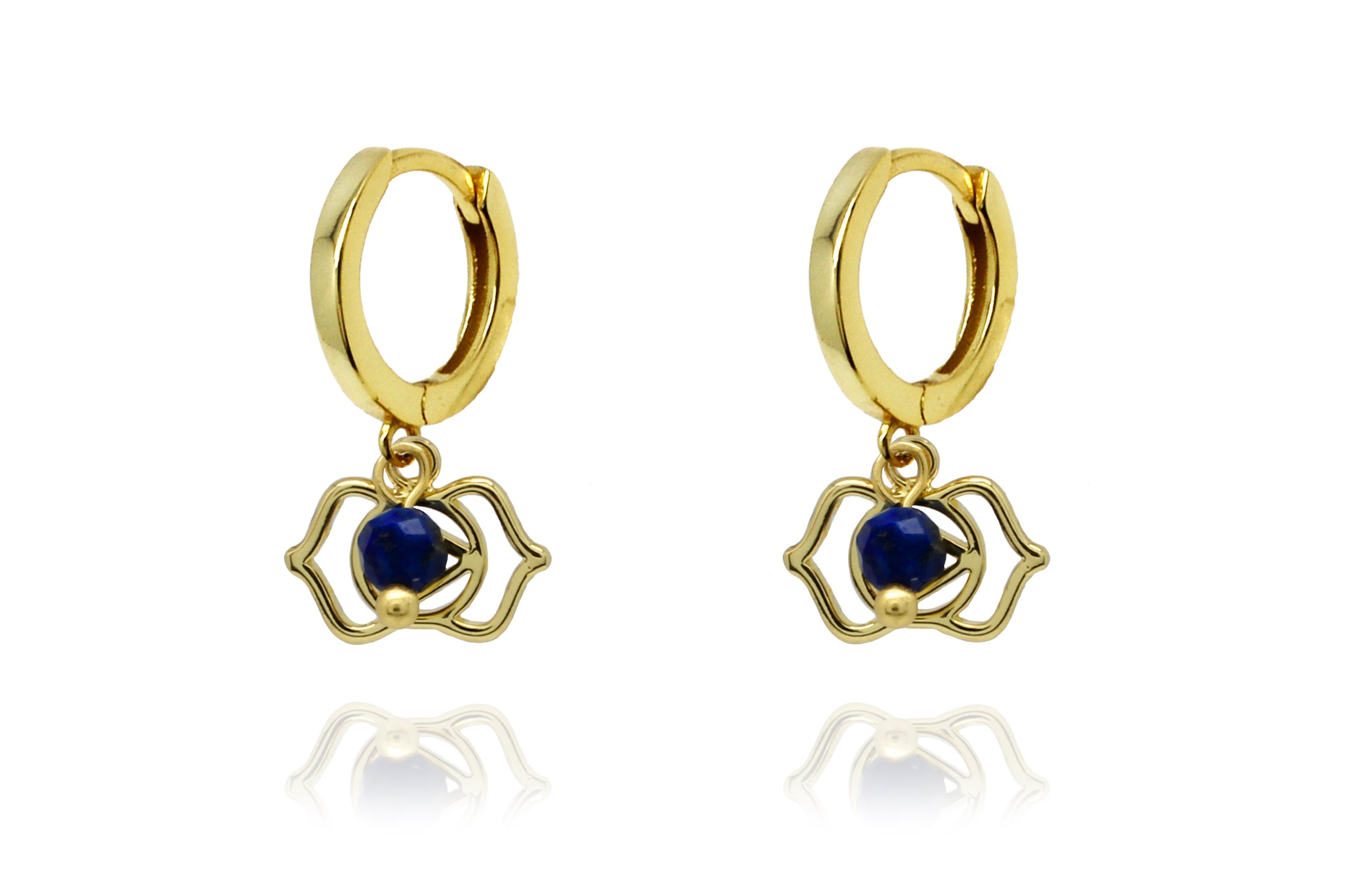 Third Eye Chakra Gold Hoop Earring#color_Gold