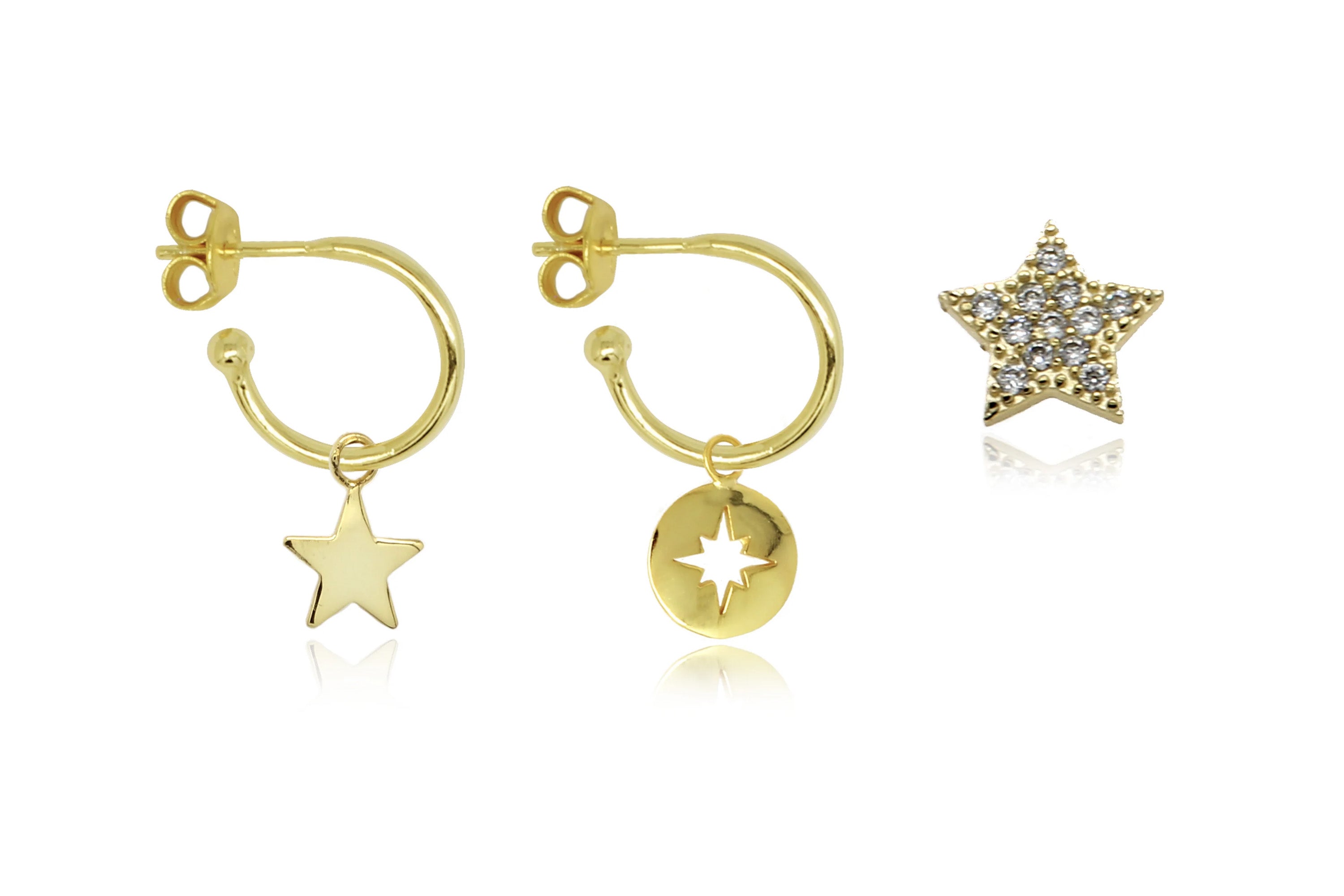 Sterling silver triple earring set hotsell