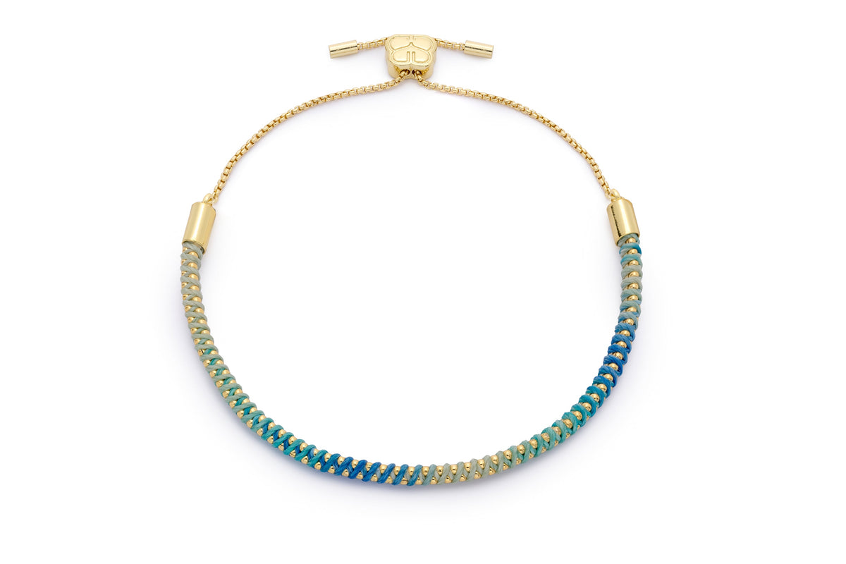 Emelia Ombre Blue & Gold Braided Bracelet