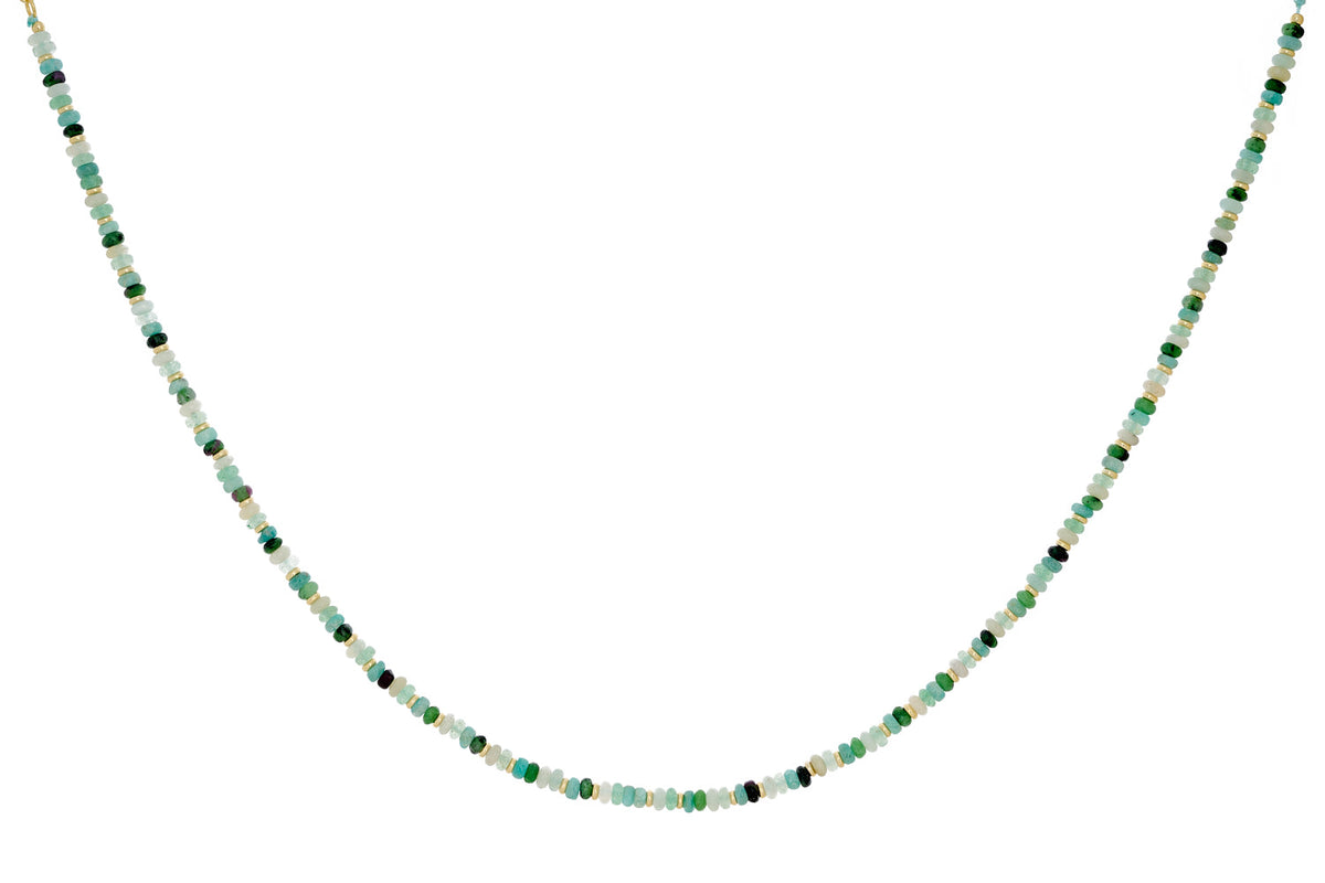 Emma Gold & Amazonite Mix Gemstone Beaded Necklace