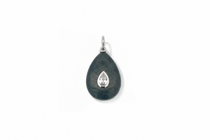 Fleur Labradorite Charm Silver