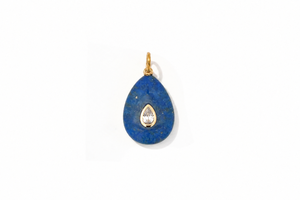 Fleur Lapis Lazuli Charm Gold