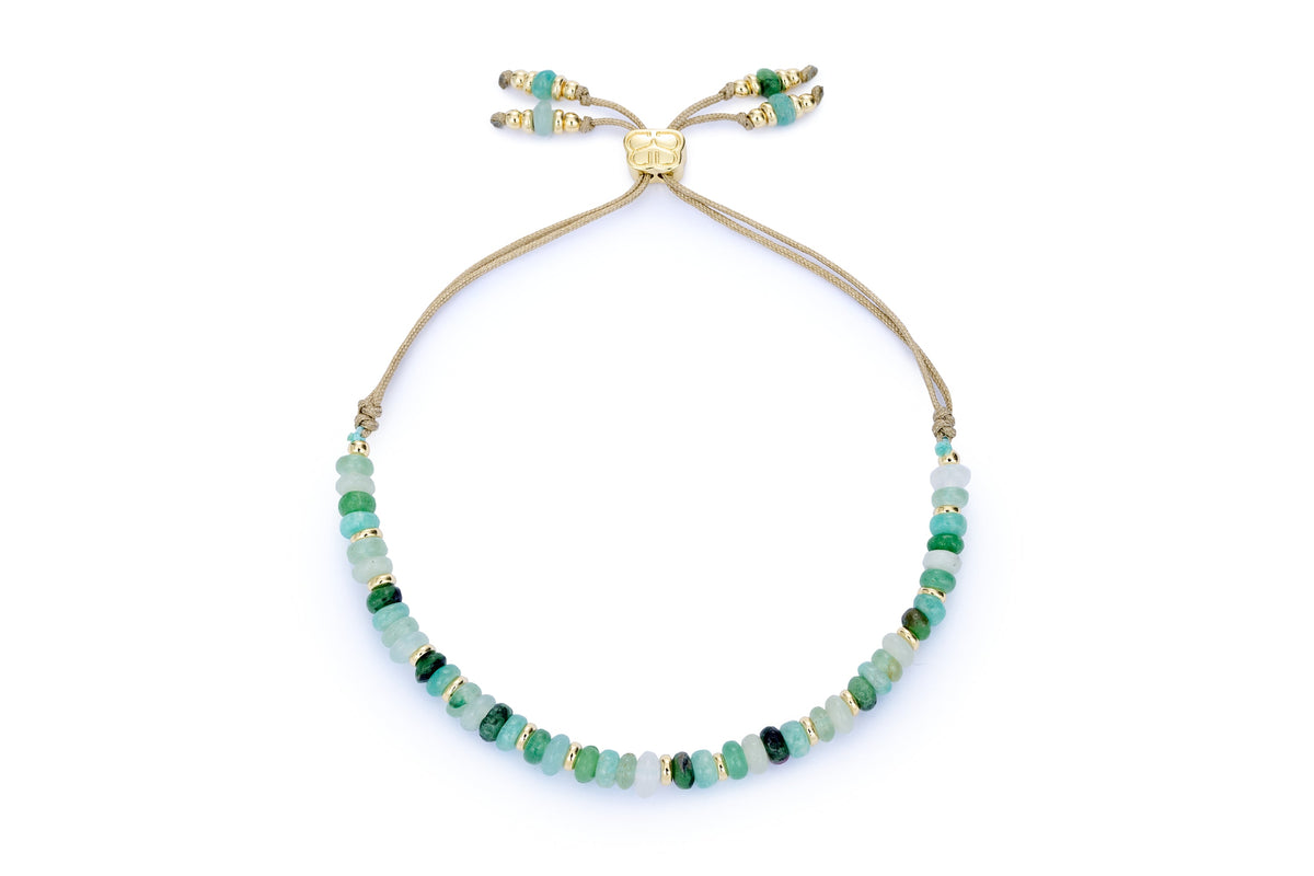 Frankie Amazonite Mix Gold Adjustable Bracelet