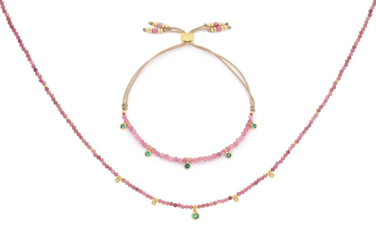 Holly Pink Tourmaline Necklace and Bracelet Set