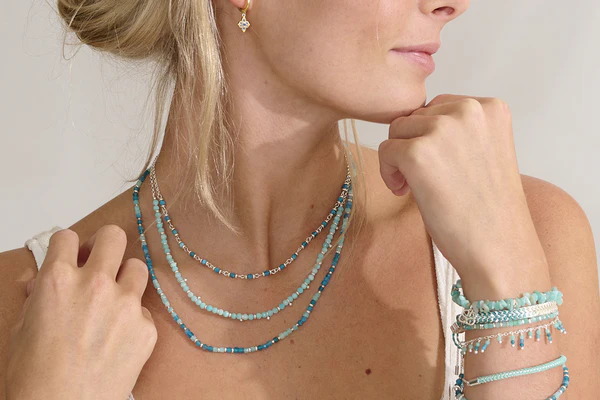 light blue jewellery style seafoam coloured stacking set