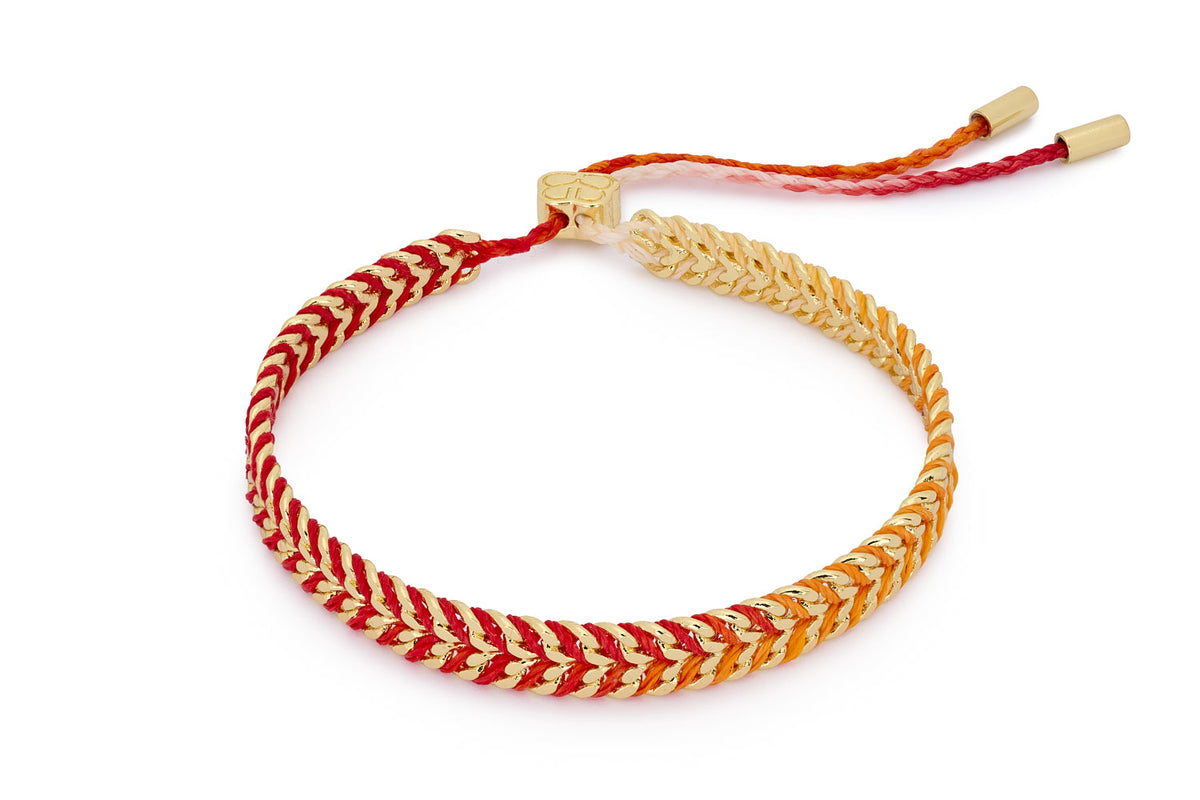 Iztac Gold Sunset Braided Friendship Bracelet