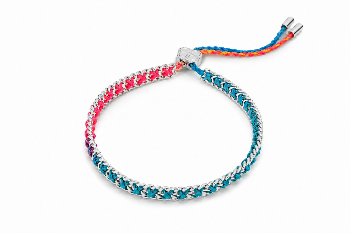 Lilia Havana Brights Silver Braided Bracelet | Boho Betty