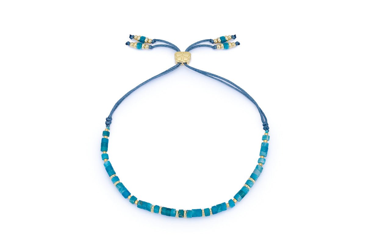 Liv Apatite & Gold Beaded Slider Bracelet