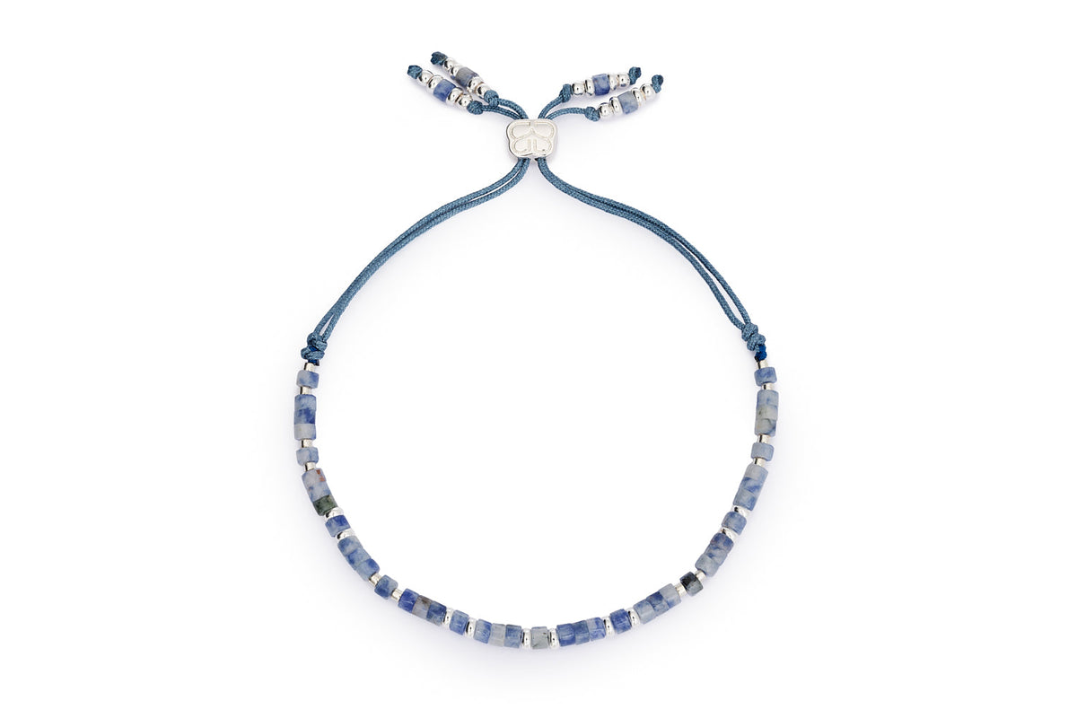 Liv Silver & Blue Aventurine Gemstone Slider Bracelet