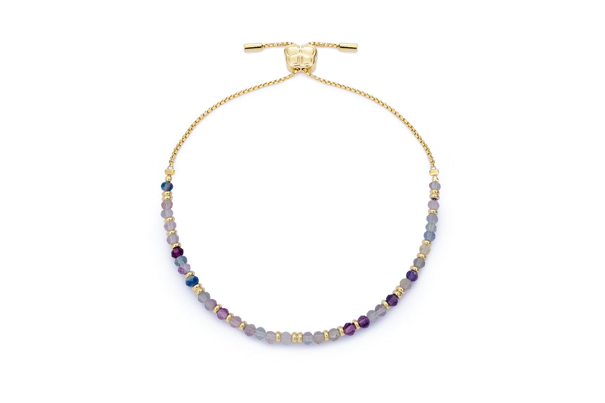 Mystical Gold & Rainbow Fluorite Slider Bracelet