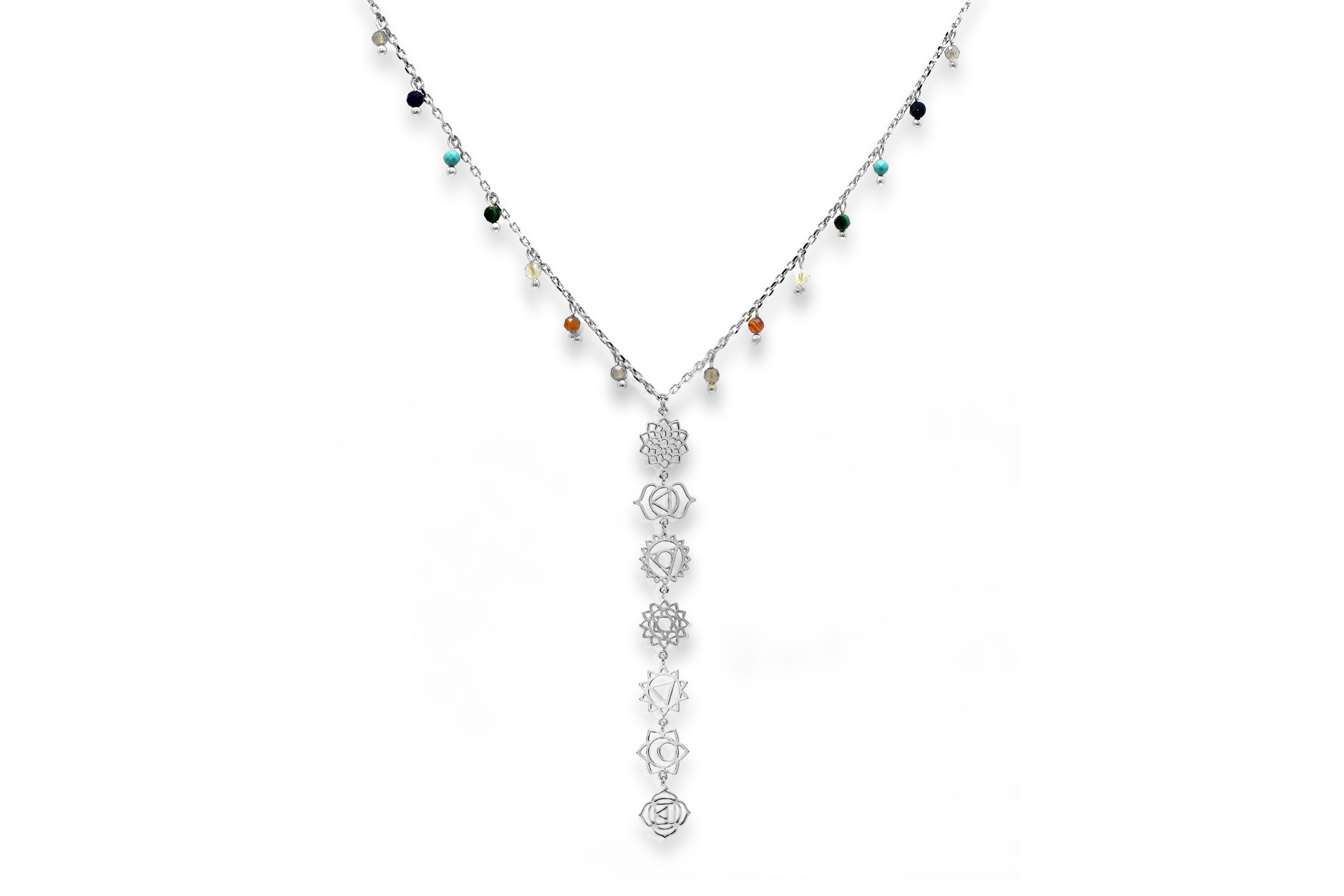 Ajna Silver Chakra Necklace#colour_Silver