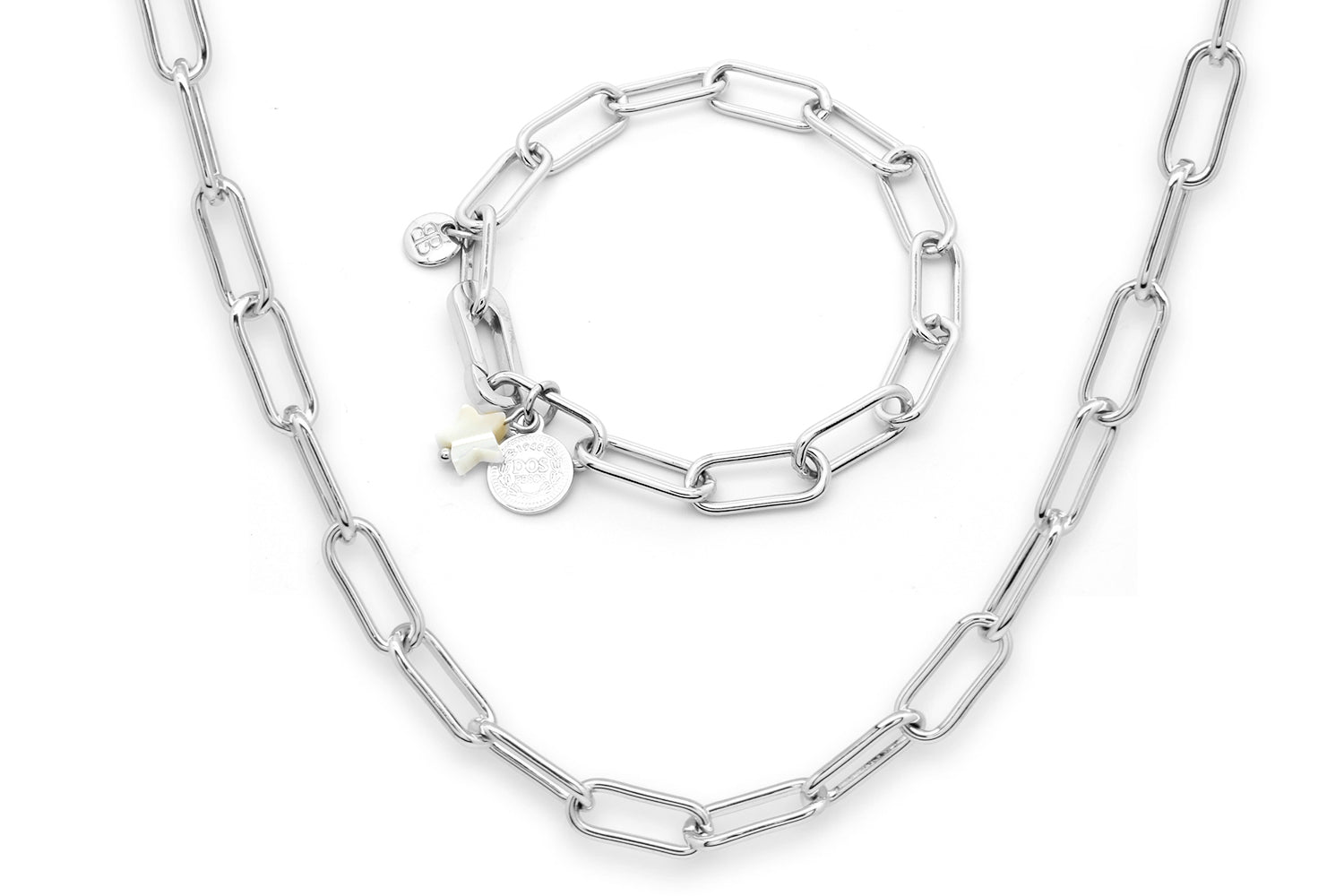 Notus Necklace & Bracelet Set#color_Silver