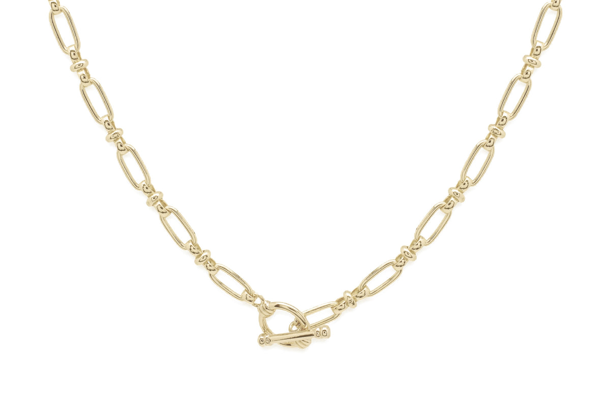 Cetus Gold  T-Bar Chain Necklace