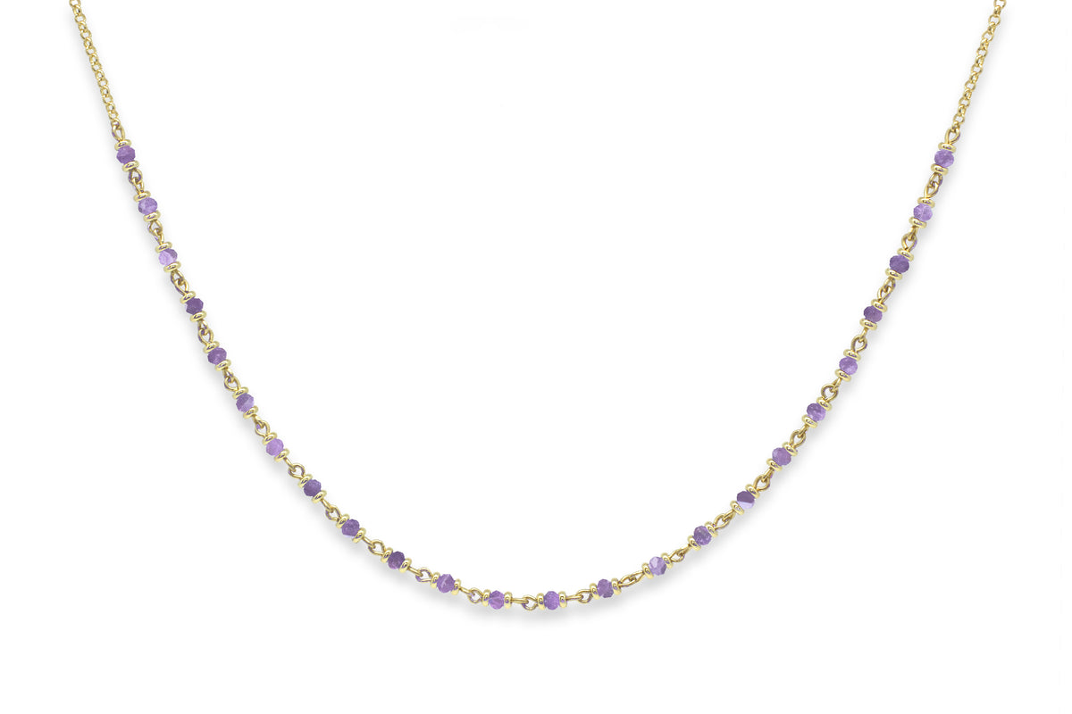 Panacea Amethyst Gold Gemstone Necklace