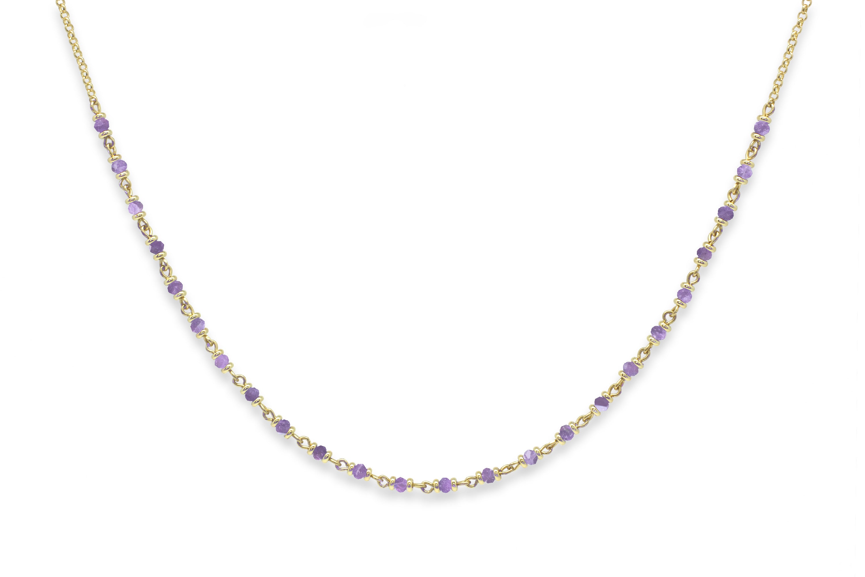 Panacea Amethyst Gold Gemstone Necklace #color_Gold