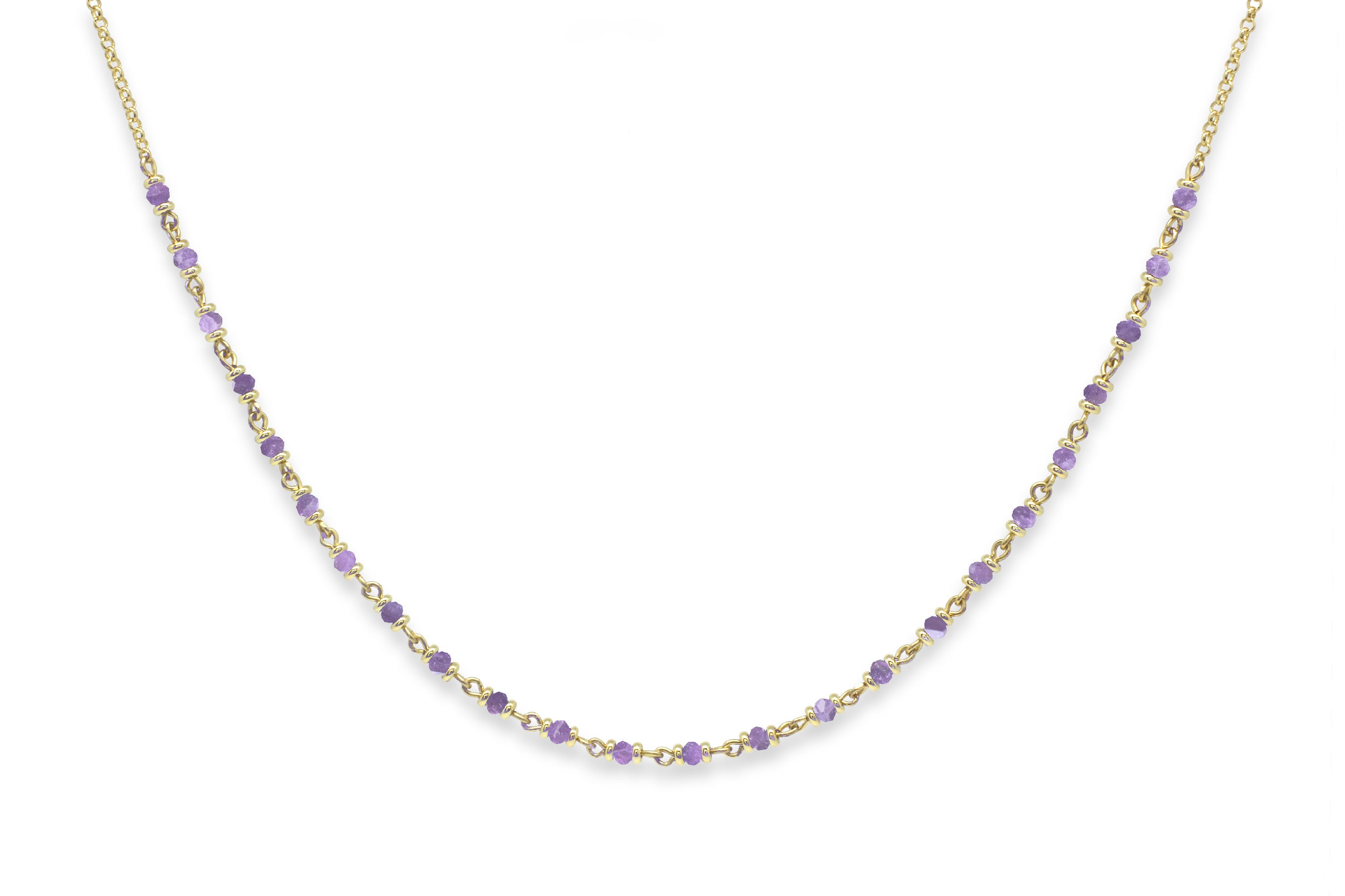 Panacea Amethyst Gold Gemstone Necklace #color_Gold